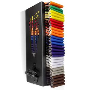 lot 19469 image: CRAKTH 2 in 1 Can Cooler Holder with Bottle Opener, Beer Can Sleeves Storage Organizer and Dispenser for Home Family Bar, Metal, 12, Christmas Gifts for Men Dad