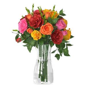 lot 19489 image: Der Rose 8 inch Clear Glass Flower Vases for Flower Bouquet Decoration Home Centerpiece Wedding Decor Gift