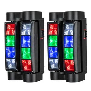 lot 19494 image: LUNSY Spider Moving Head DJ Lights, Disco Party Stage Lights Indoor, Lunsy 8x10W RGBW Sound Activated DMX-512 Control Strobe Beam Lighting for Christmas Party Pub Festival Wedding Event Show, 2 Packs
