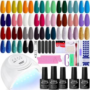 lot 19510 image: JEWHITENY 27 Colors Nail Polish Kit with U V Light, U V LED Nail Dryer Lamp Curing Gel Nail Polish Set Popular Gel Polish Set DIY at Home, Nail Manicure Tools