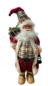 lot 19524 image: Plaid Vest Santa Claus Figure