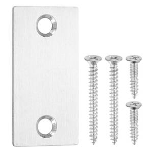 lot 20157 image: uxcell Door Edge Hole Filler Plate, 2.24 x 1.1 Door Hole Cover Plate Stainless Steel Deadbolt Cover Plate with 4020mm Screws for Fixing Wooden Furniture Corner, Silver
