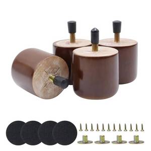 lot 20158 image: Savagrow Round Wooden Furniture Legs 2 Inch Wooden Replacement Legs for Furniture Sofa Table Cabinet Set of 4 (Brown)