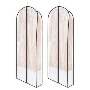 lot 20166 image: Zilink Breathable Fur Coat Storage Bags 60 Dress Bags for Gowns Long Dust Covers for Hanging Clothes with 7 Gussted Wrinkle Free for Leather Jacket Fur Coat Puffy Dress Storage, Set of 2