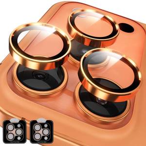 lot 20178 image: YWXTW Camera Lens Protector for iPhone 17 ProiPhone 17 Pro Max, 1 Step Installation Tray Tempered Glass Screen Protector Metal Individual Camera Cover Accessories Case Friendly (Cosmic Orange-2Pack)