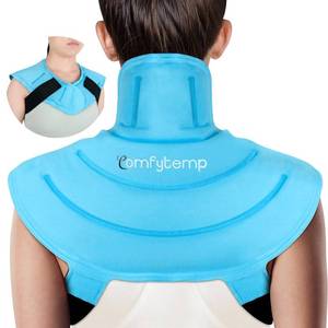 lot 20192 image: Comfytemp Ice Pack for Neck Shoulders Pain Relief, Reusable Gel Shoulder Ice Pack Wrap, Cold Compression Therapy for Upper Back, Cervical Injuries, Rotator Cuff, Recovery Items (Small, Bright Blue)