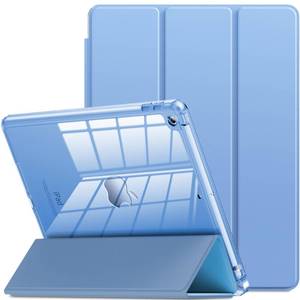 lot 20386 image: INFILAND Case for iPad 9th Generation 2021 iPad 8th Generation 2020 iPad 7th Generation 2019, iPad 10.2 inch Smart Crystal Clear Protective Slim Case Cover with Pencil Holder (Blue)