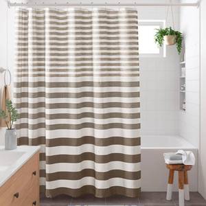 lot 20417 image: Madison Park Shower Curtain Spa Waffle Weave Extra Long Shower Curtain for Bathroom 3M Scotchgard Moisture Management, Spa Quality Modern Shower Curtains for Bathroom, Extra Long 72x84 Taupe Ombre
