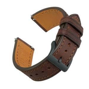 lot 20421 image: EACHE 22mm Leather Watch Bands Quick Release Mens Italy Pueblo Top Grain Vintage Leather Watch Straps Dark Brown with Black Buckle Coffee