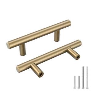 lot 20426 image: Goldenwarm 10 Pack Champagne Bronze Cabinet Pulls Gold Cabinet Handles 3 inch(76mm) Champagne Drawer Pulls Brushed Bronze Cabinet Pulls Kitchen Bathroom Bedroom Furniture Handles