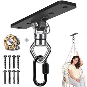 lot 20429 image: BeneLabel Ceiling Mount Swing Hanger with Bearing 900 LB Capacity Heavy Bag Hanger Stainless Steel Hanging Chair Mount 360° Swing Hardware for Aerial Silks, Punching Bag, Gymnast Ring