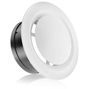 lot 20442 image: HG Power 4 Inch Soffit Vent, Adjustable Air Vent Cover, ABS Round Ceiling Vent Covers for Living Room, Attic, Bathroom, Kitchen, Ventilation Use, White - Opening Size 3.59