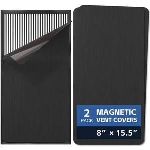 lot 20444 image: 2 Pack Strong Magnetic Vent Covers 8��x15.5�� Metallic Air Vent Magnet Cover for Floor Wall Ceiling Steel Registers Home RV, HVAC and AC Vents