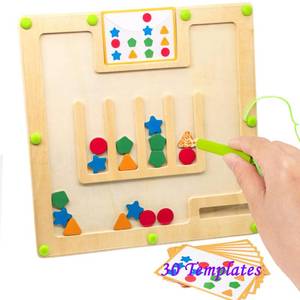 lot 20470 image: Magnetic Activities for Dementia Patients, Colorful Shape Matching Alzheimers Products for Elderly, Memory Care Activities for Seniors, Tile Cognitive Game Puzzles Fidget Board Gadgets Gifts