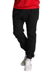 lot 20475 image: Southpole Mens Basic Stretch Twill Jogger Pants, Black, X-Large