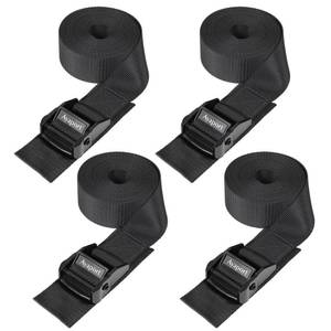 lot 20485 image: Ayaport Lashing Straps with Buckles Adjustable Cam Buckle Tie Down Cinch Strap for Packing Black 4 Pack