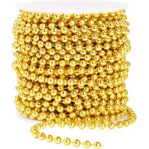 lot 20486 image: Craft Pearl 66 Feet Pearl Beads Garland for Christmas Tree, 6MM Gold Faux Pearls Strings Bead Roll Strand for Wedding Party Christmas Tree Decoration