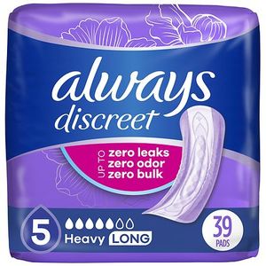 lot 20488 image: Always Discreet Heavy Long Absorbency 5 Drop Base Pads - 39ct