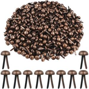 lot 20492 image: Hotop 500 Pcs Brads for Paper Crafts Metal Round Brass Paper Fasteners for Craft Art Crafting School DIY Supplies(0.24 x 0.47 Inch,Red Bronze)