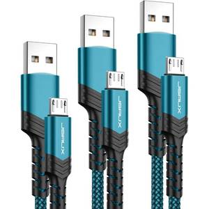 lot 20494 image: JSAUX Micro USB Charger Cable, (3-Pack 3.3ft6.6ft10ft) Android Charger Micro USB to USB A Nylon Braided Cord Compatible with Samsung Galaxy S6 S7 Edge Note 5, Kindle and More-Green