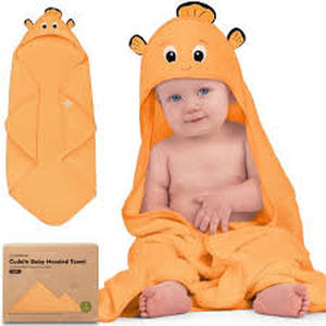 lot 4077 image: Cuddle Baby Hooded Towel, Organic Baby Bath Towel, Hooded Baby Towels, Baby Beach Towel for Newborn, Kids