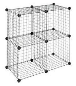 lot 11758 image: Black Wire Cube Storage Unit
