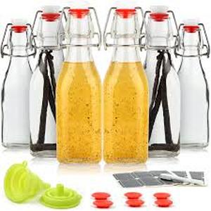 lot 11759 image: Wilkin Glass Swing Top Bottles Set of 6
