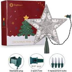 lot 11821 image: Brightown Clear Star Christmas Tree Topper