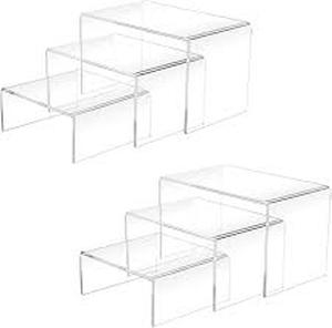 lot 11906 image: Clear Acrylic Display Risers Set (Small Crack)