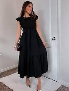 lot 11910 image: Ofeefan Black Full Length Dress With Pockets