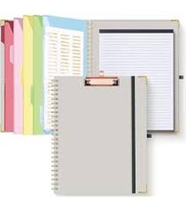 lot 11918 image: White Leather Spiral Notebook with Gold Binding