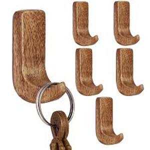 lot 12360 image: Wood Adhesive Hooks For Wall 6Pck