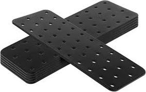 lot 12391 image: 6 Piece Black Tie Plate Bracket Set 332 inch