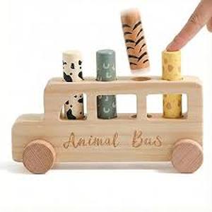 lot 12453 image: Wooden Animal Play Set
