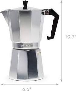 lot 19433 image: Suiitat Silver Aluminum Electric Moka Pot, 3 or 6 Cups Espresso Maker with Dose Reduction Plate