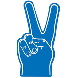 lot 20169 image: Blue Foam Peace Hand Sign