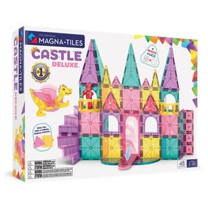 lot 1630 image: Magna-Tiles Castle DLX 48-Piece Magnetic Construction Set, The Original Magnetic Building Brand