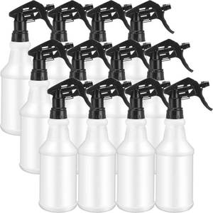 lot 1652 image: Eccliy 12 Pcs 16 Oz Plastic Spray Bottle, Adjustable Empty Reusable Sprayer for Cleaning, Planting, Water, Bathroom and Kitchen, BBQ, Commercial and Residential(Black,Original)