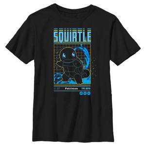 lot 2464 image: Pokemon Boys Squirtle Grid Short Sleeve Tee Shirt, Black, Youth Small