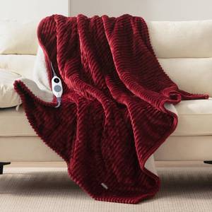 lot 3201 image: Westinghouse Heated Throw Blanket, Soft Flannel Sherpa Electric Blanket with 6 Heating Levels and 2-10 Hours Auto Shut Off, Fast Heating and ETL Certification, 50x60 Inch, Red