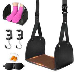 lot 4155 image: Foot Hammock for Plane Travel, Airplane Foot Rest, Flight Foot Sling with Extended Adjustment Strap, Portable Desk Foot Hammock, Wider Leg Hammock Under Desk - Travel Essentials to Relax Your Feet