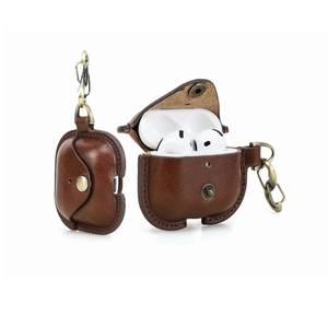 lot 4170 image: Hiram Full Grain Leather AirPods 4 Case Cover, Wireless Bluetooth Earphone Protective Holder Compatible with Airpods 4th Generation 2024, with Keychain Hook and Metal Snap