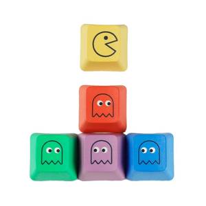 lot 4180 image: Mechkeeb OEM Profile Pac-man Five Dye PAC PBT Key caps Custom Sublimation keycaps for MX Mechanical Gaming Keyboard (OEM Pac-man 5 Keys)