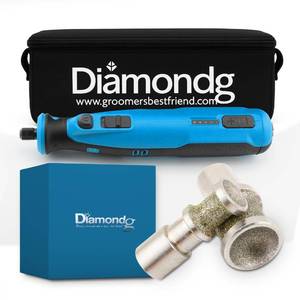 lot 4181 image: Diamondg Cordless Dog Nail Grinder with Quiet Sound and LED Tip for Large and Small Dogs, 4hrs. Runtime, 2 Bits Included, Blue