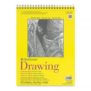 lot 4185 image: Strathmore 300 Series Drawing Paper Pad, Top Wire Bound, 11x14 inches, 50 Sheets (70lb114g) - Artist Paper for Adults and Students - Charcoal, Colored Pencil, Ink, Pastel, Marker