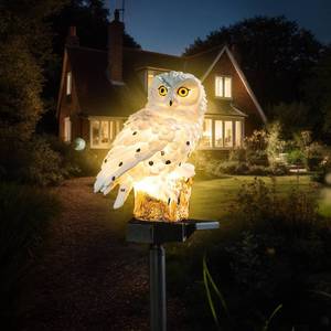 lot 4206 image: XURLEQ Garden Solar Light Outdoor Decor, Solar LED Light with Stake, Waterproof for Walkway Courtyard Party Decoration, White and Black Owl