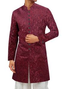 lot 4210 image: Runcati Mens Kurta Sherwani Coats Kaftan Indian Ethnic Royal Suits Mandarin Collar Wedding Festive Party Blazer L