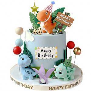 lot 4257 image: 20pcs Dinosaur Cake Topper Set with Dinosaur Eggs - Reusable Dinosaur Cake DecorationsDinosaur Birthday Decorations for Boys and Girls (Dinosaur Cupcake Toppers, Happy Birthday Cake Accessories)