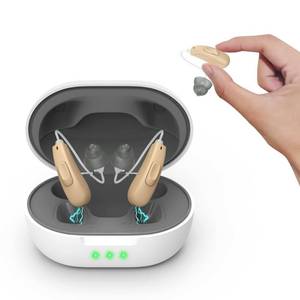 lot 4265 image: Hearing Aids for Seniors with Mild Hearing Loss� Rechargeable OTC Hearing Aids with 16 Channels, AI Noise Reduction, Waterproof Design, Magnetic Charging Case LH11 Plus
