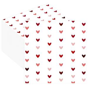 lot 4272 image: Quera 50 Pack ValentineftS Day Colorful Heart Cocktail Beverage Paper Napkins Disposable Paper Hearts Dessert Napkin for Spring Wedding Dinner Supplies Tableware Decor (6.5 x 6.5ftft)